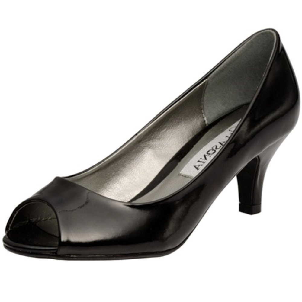 NEW! Black Patent Open Toe Heels - 2.5" Heel - NEW IN BOX